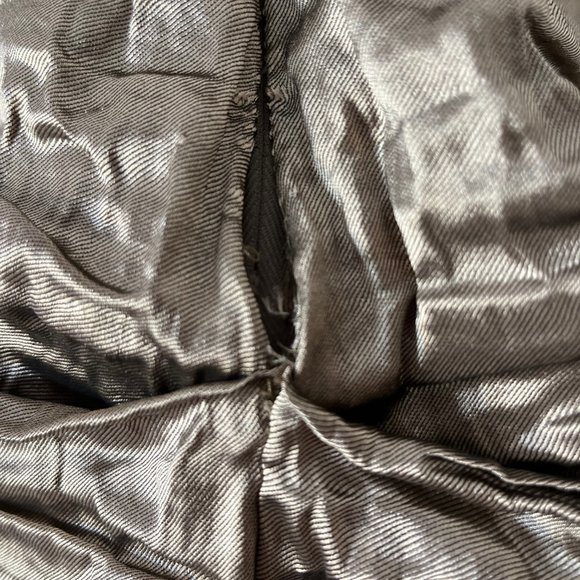 Nicole Miller | Ruched rose-gold metallic cocktail dress w/cap sleeves - Picture 16 of 16